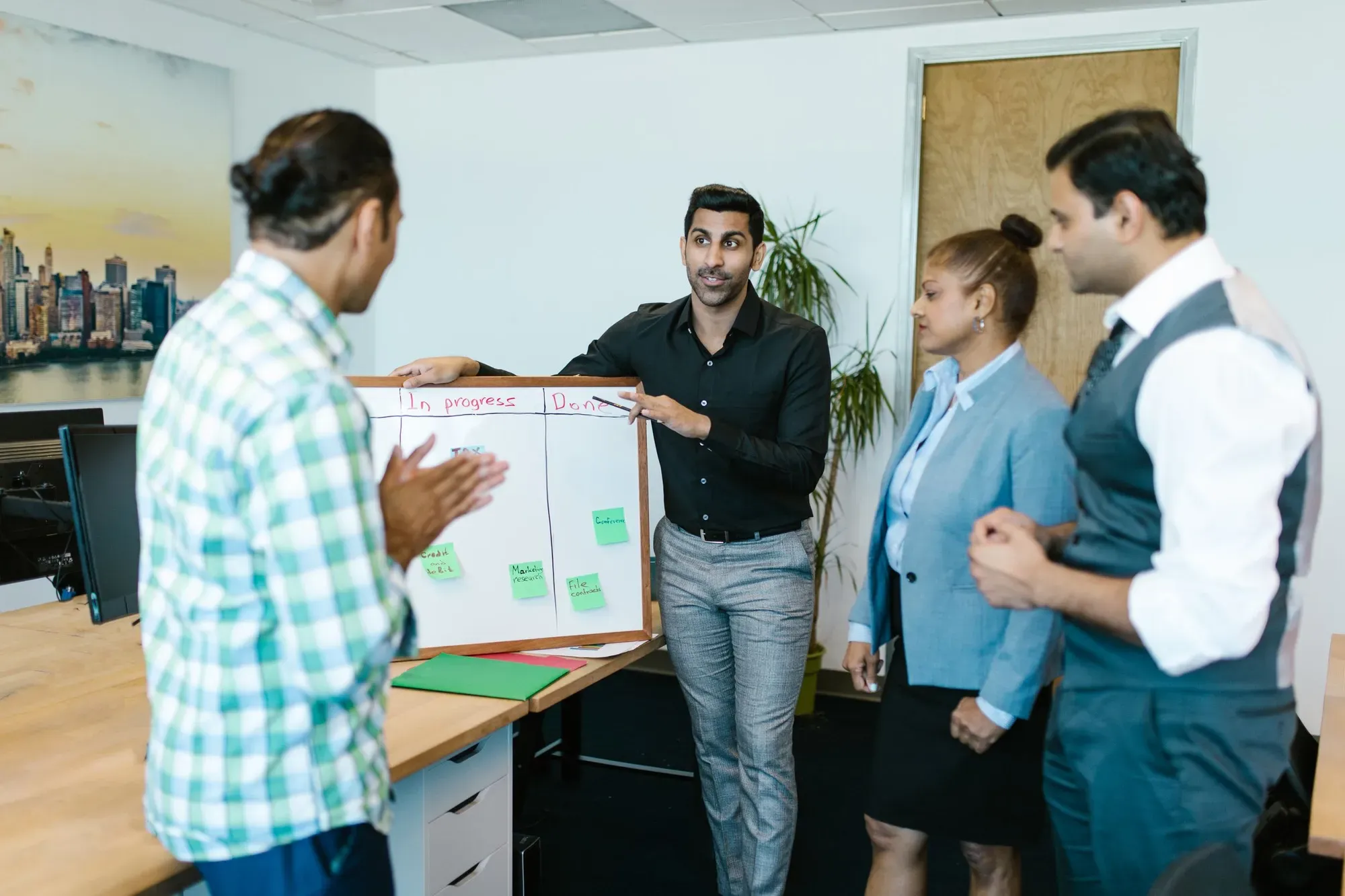 Team in a strategy workshop